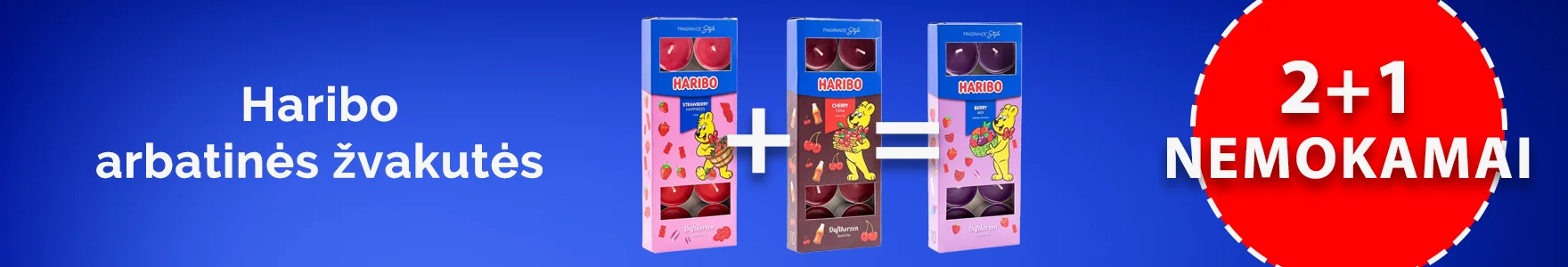 Haribo kvepiančios arbatinės žvakutės 2+1 akcijoje!