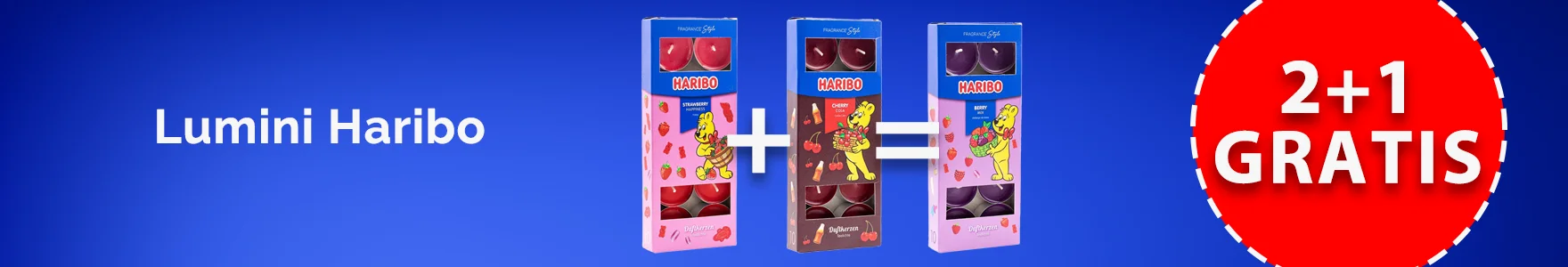 Lumini profumati Haribo nella promozione 2+1!