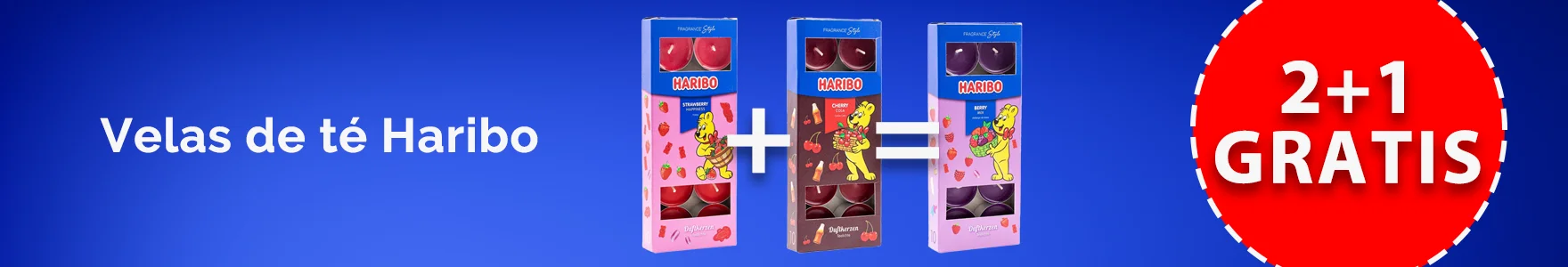 ¡Velas de té perfumadas Haribo en la promoción 2+1!