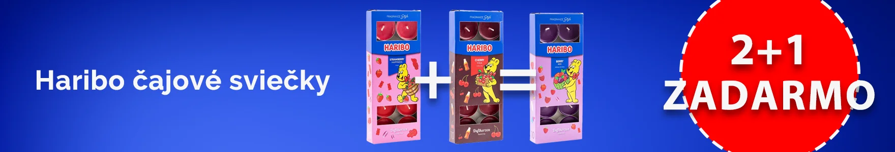 Voňavé čajové sviečky Haribo v akcii 2+1 zadarmo!