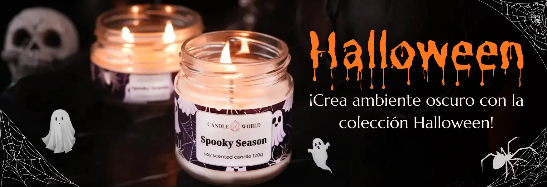 Velas aromáticas y decoraciones de Halloween en Candle World!