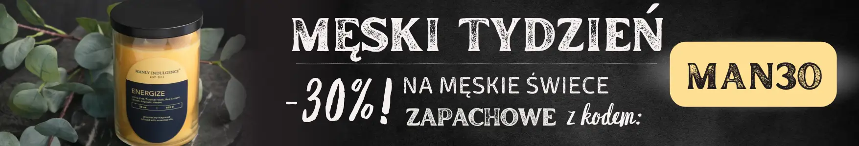 -30% na męskie świece zapachowe w Candle World!