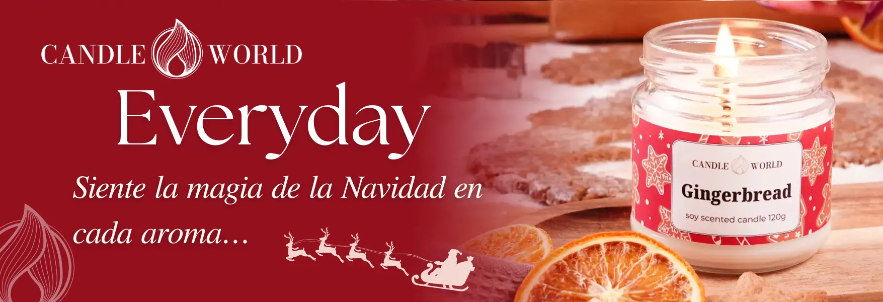 Aromas navideños de velas de la colección Everyday de Candle World!