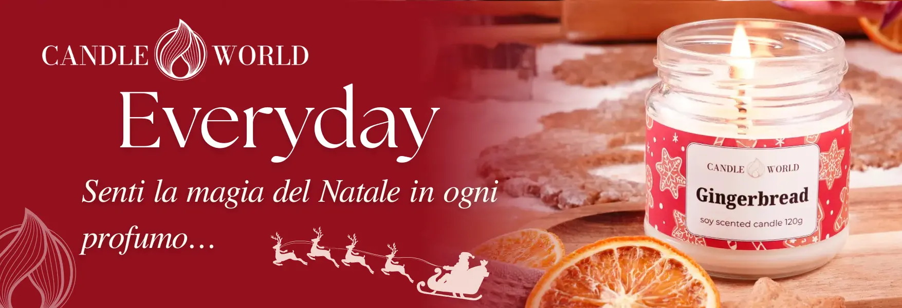 Profumi natalizi delle candele della collezione Everyday di Candle World!