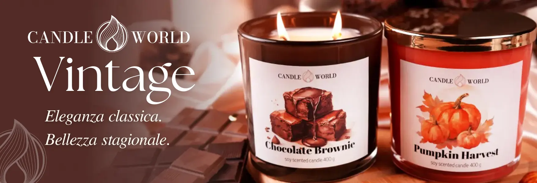 Collezione di candele profumate in soia Vintage di Candle World!