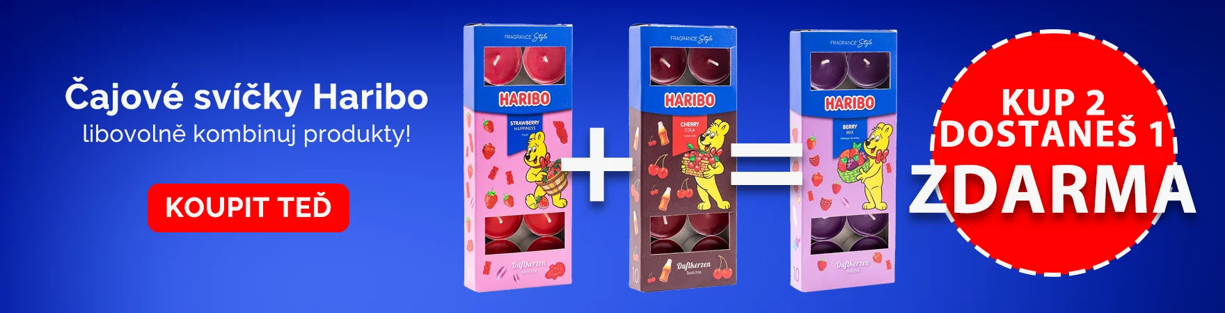 Čajové svíčky Haribo 2+1 zdarma