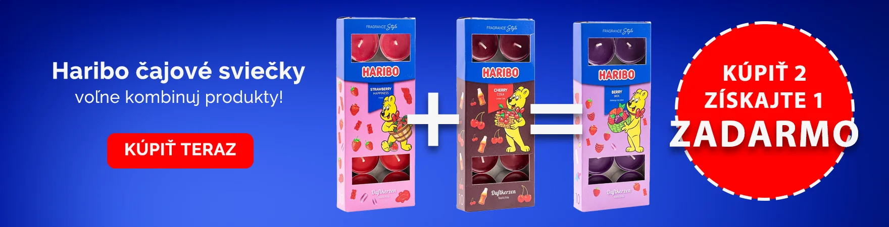 Čajové sviečky Haribo 2+1 zdarma