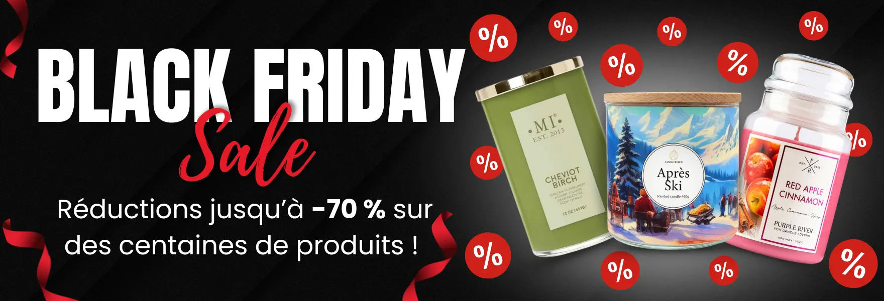 Remises spéciales sur les bougies parfumées - Black Friday chez Candle World !