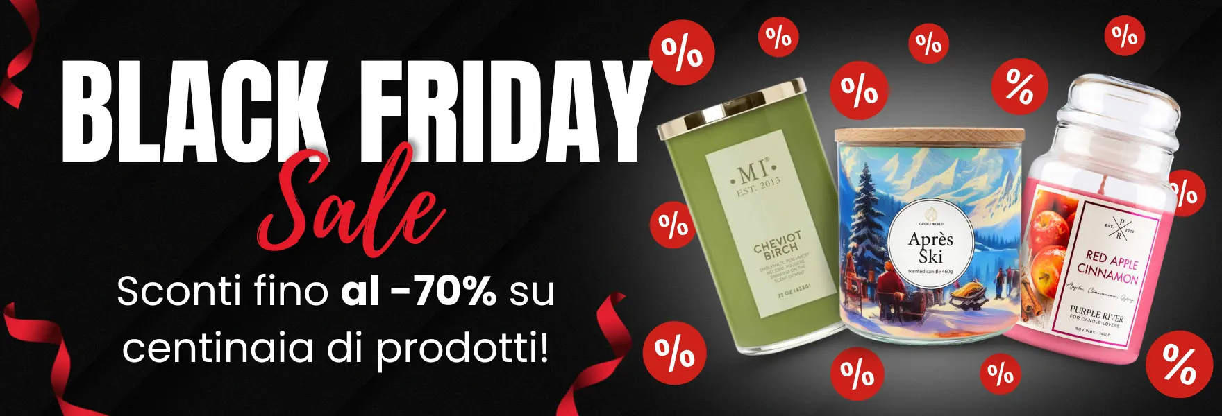 Sconti speciali sulle candele profumate - Black Friday da Candle World!