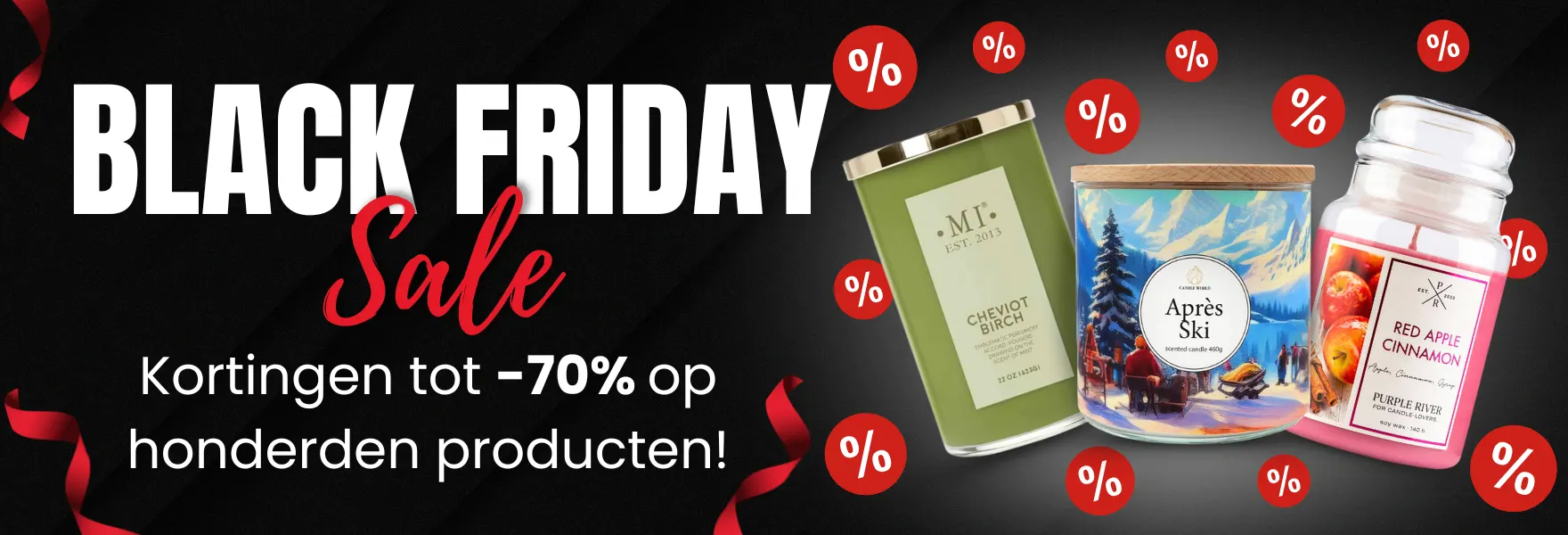 Speciale kortingen op geurkaarsen - Black Friday bij Candle World!
