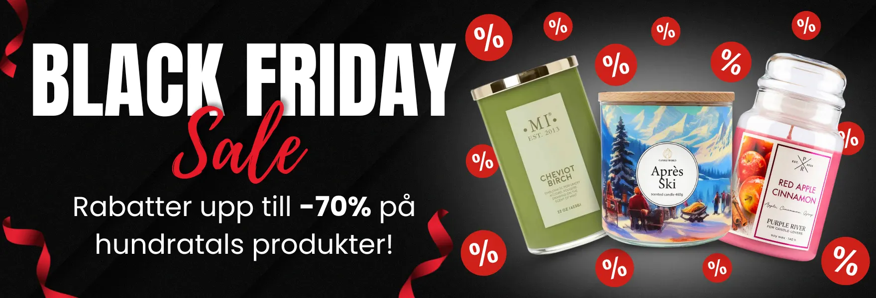 Specialrabatter på doftljus - Black Friday på Candle World!
