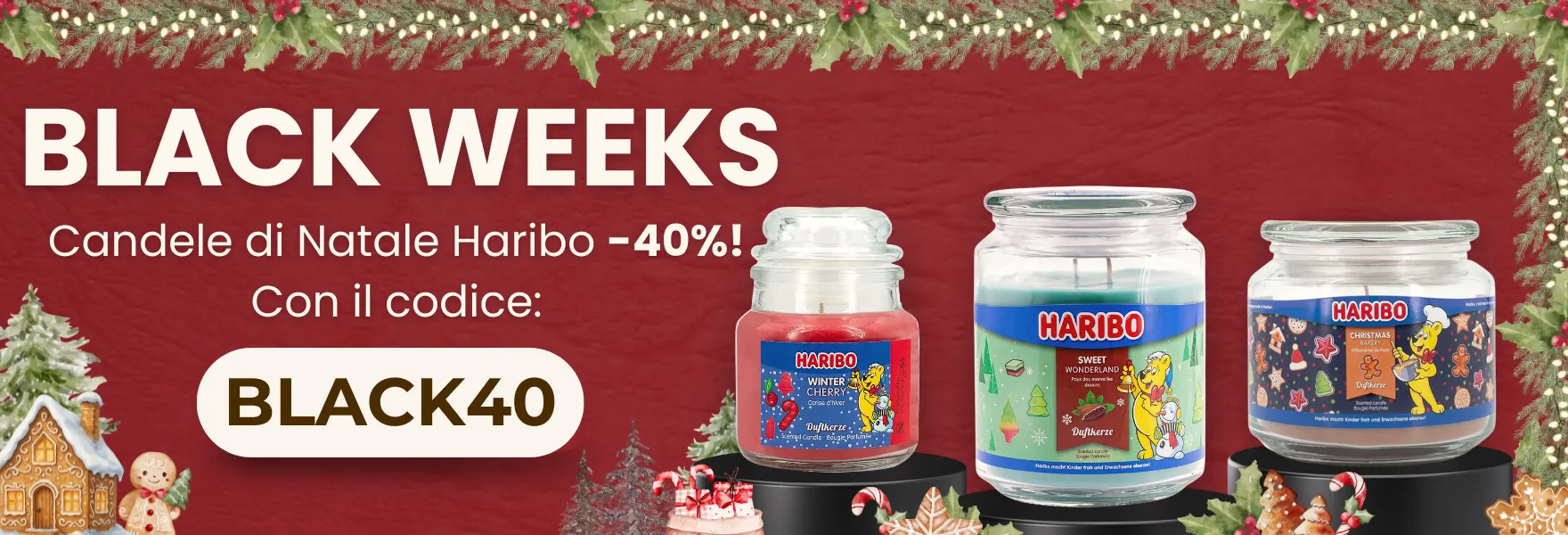 Candele di Natale Haribo -40%!