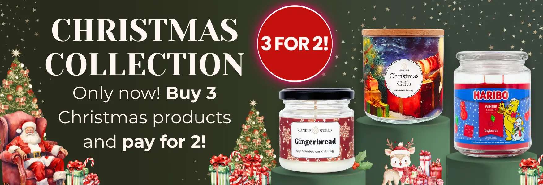 Buy 3 Christmas products for the price of 2!