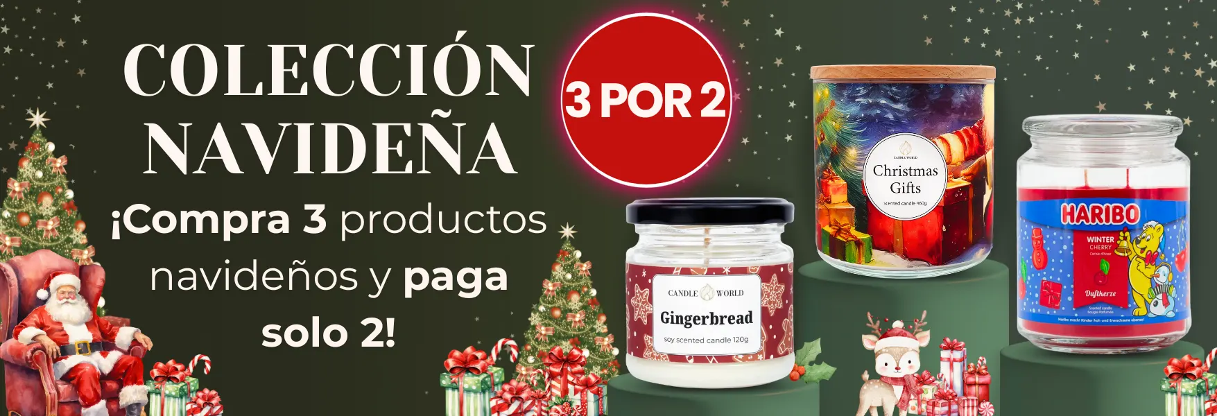 ¡Compra 3 productos navideños al precio de 2!