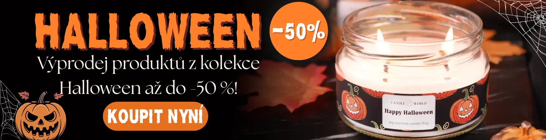 Vonné svíčky a dekorace na Halloween v Candle World!