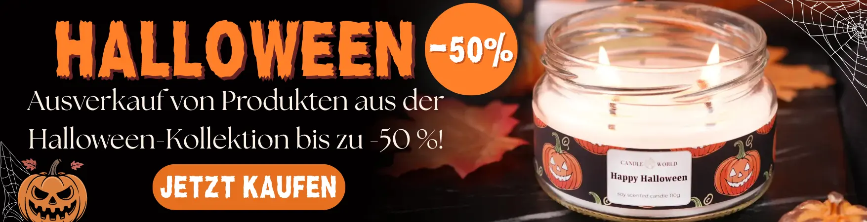 Duftkerzen und Halloween-Dekorationen bei Candle World!