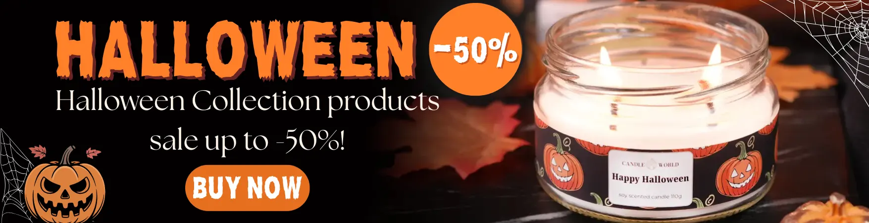 Bougies parfumées et décorations d'Halloween chez Candle World !