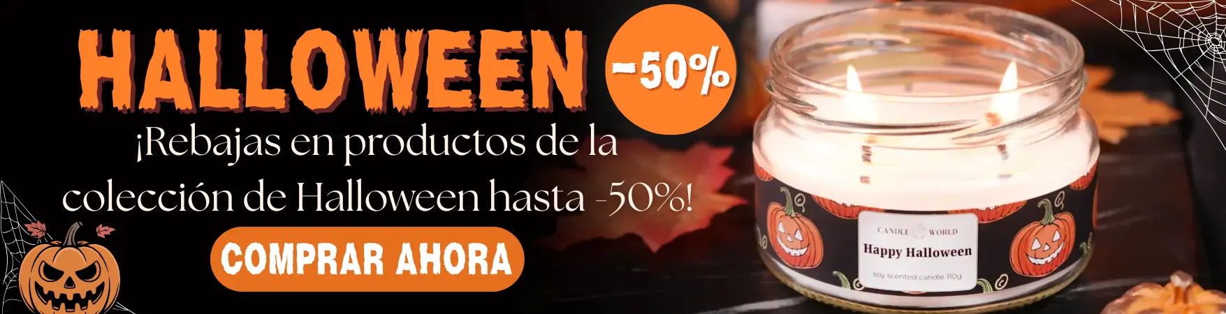 Velas aromáticas y decoraciones de Halloween en Candle World!