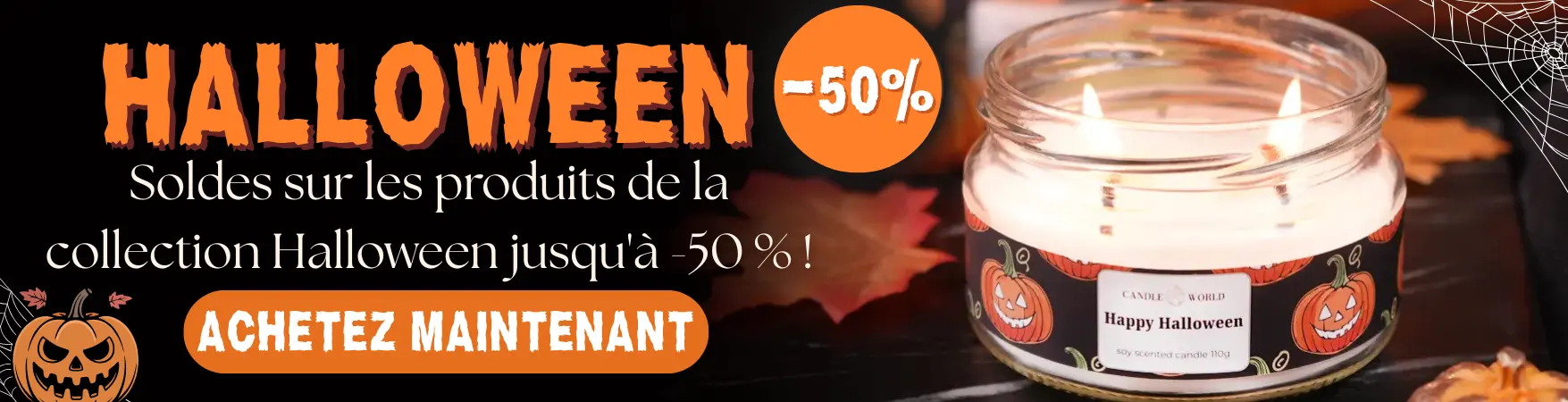 Bougies parfumées et décorations d'Halloween chez Candle World !