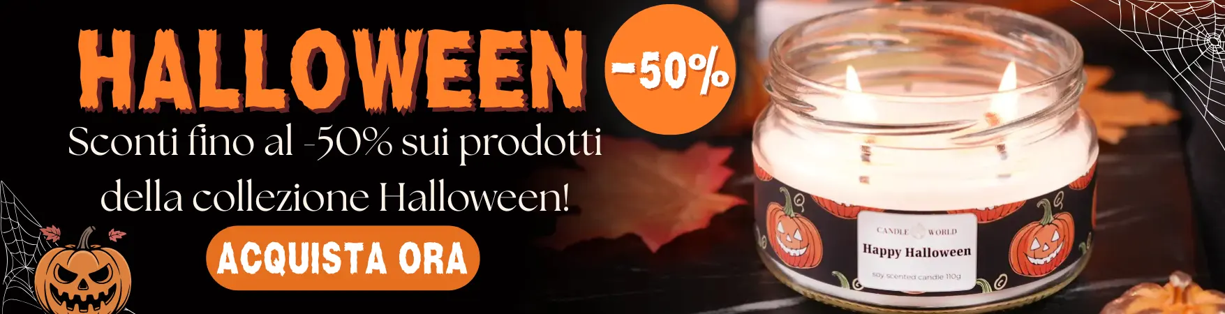 Candele profumate e decorazioni di Halloween da Candle World!