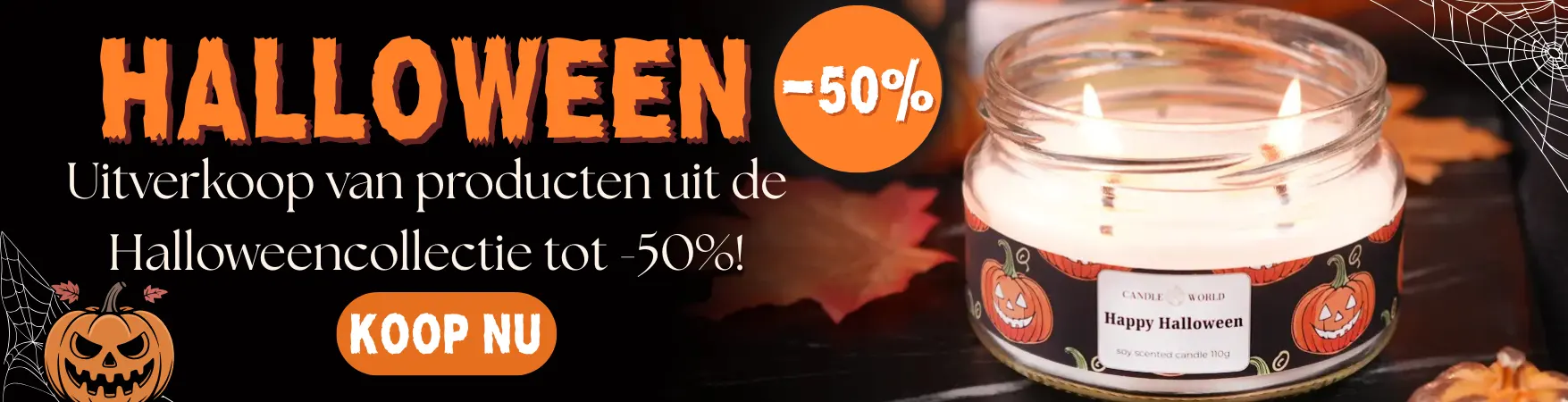 Geurkaarsen en Halloween-decoraties bij Candle World!