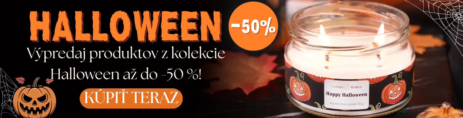 Vonné sviečky a dekorácie na Halloween v Candle World!