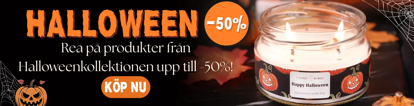 Doftljus och halloweendekorationer hos Candle World!
