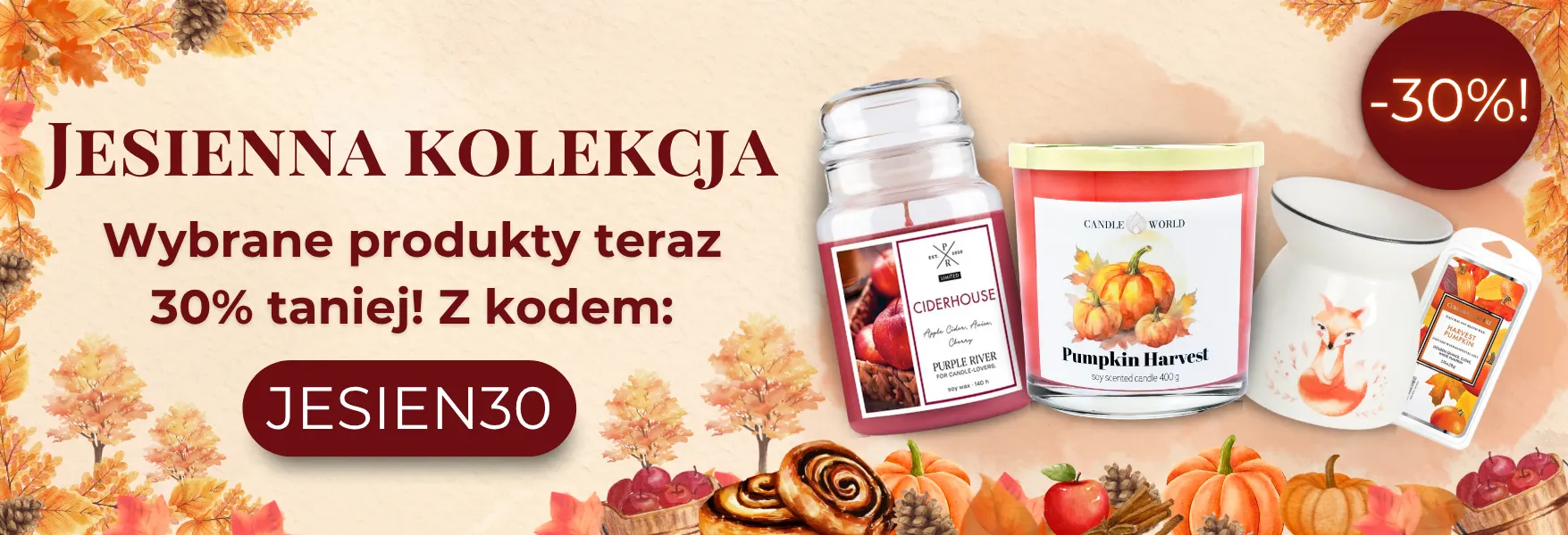 Jesienne świece i akcesoria 30% taniej w Candle World!
