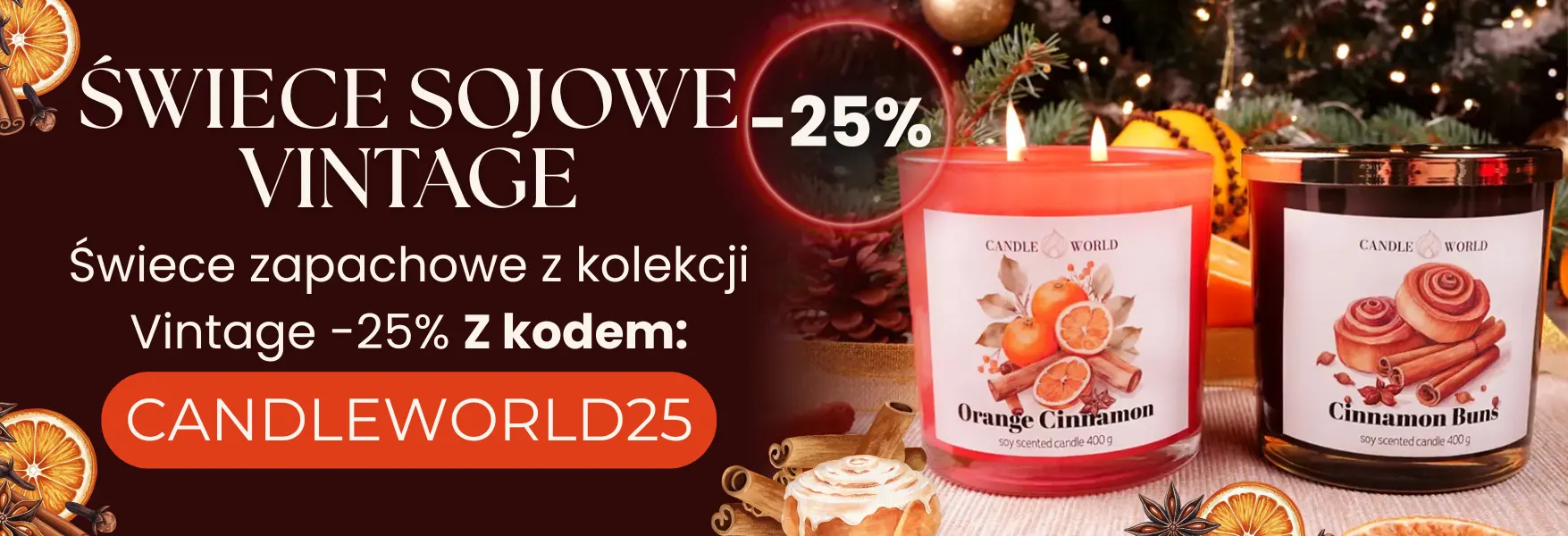 Kolekcja świec sojowych Vintage -25% z kodem: CANDLEWORLD25