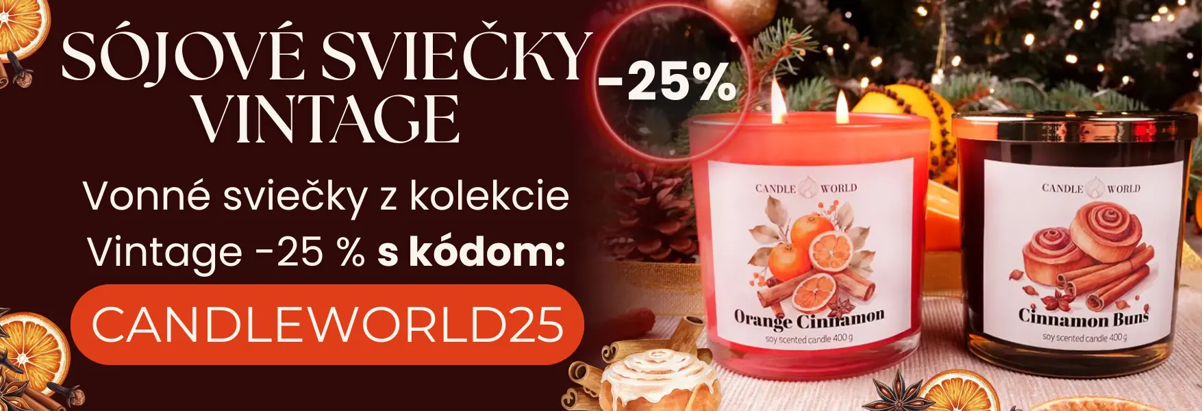 Vintage kolekcia sójových sviečok -25 % s kódom: CANDLEWORLD25