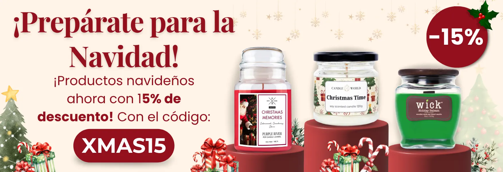 Colección de Navidad -15% en Candle World!