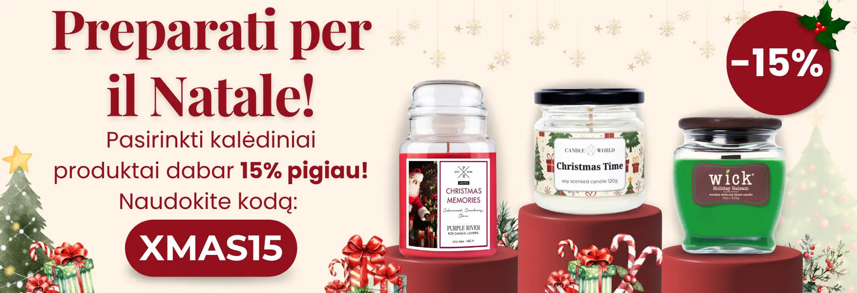 Collezione di Natale -15% da Candle World!