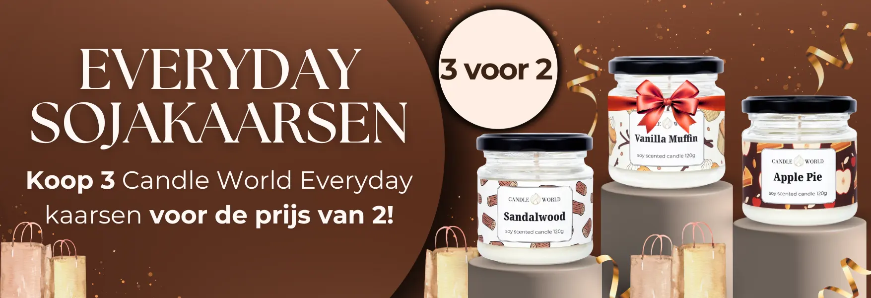 Candle World Everyday Kerzen – 3 zum Preis von 2!