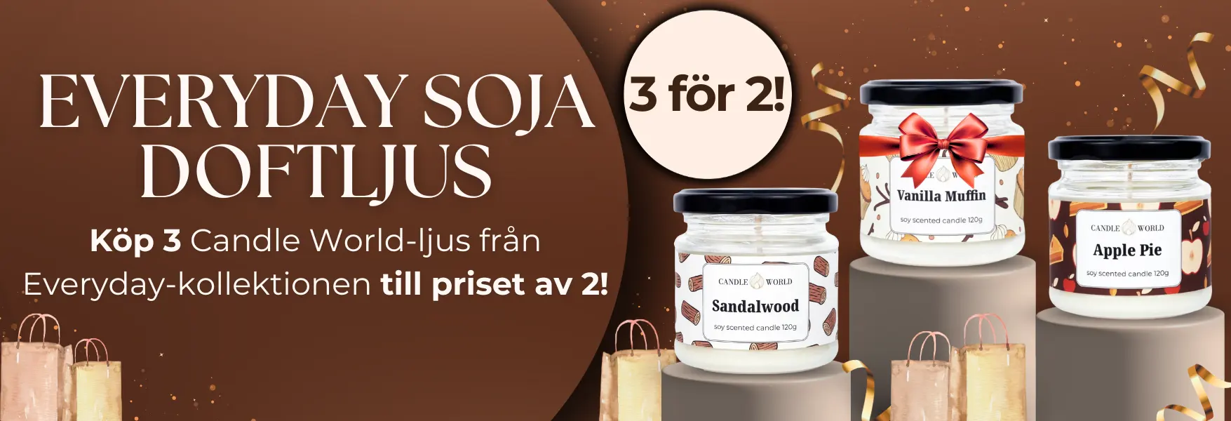 Candle World Everyday ljus – 3 till priset av 2!
