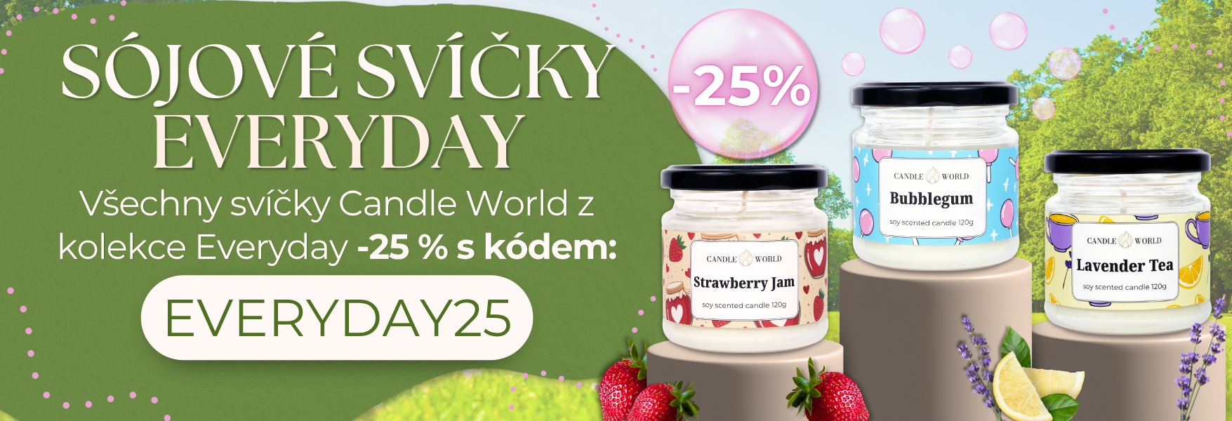 Sójové svíčky Candle World Everyday -25 %!
