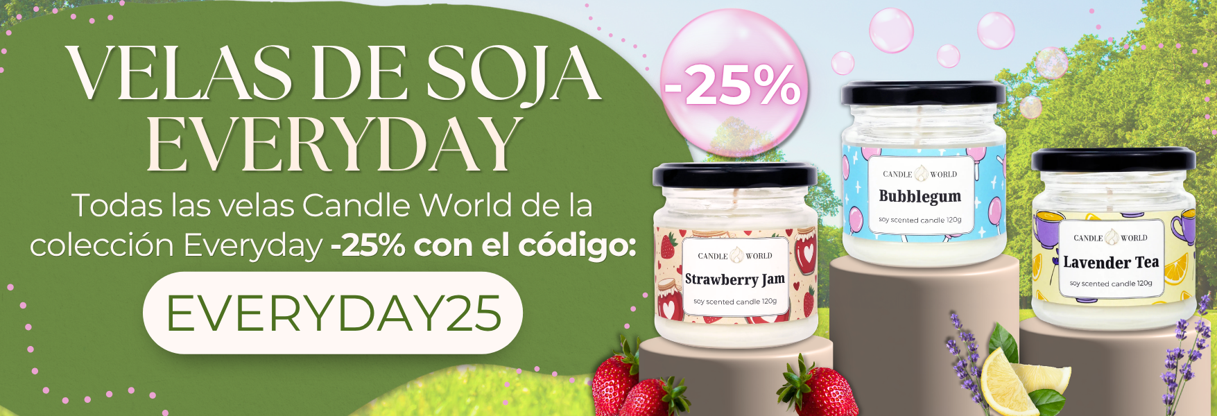 ¡Velas de soja Candle World Everyday -25%!