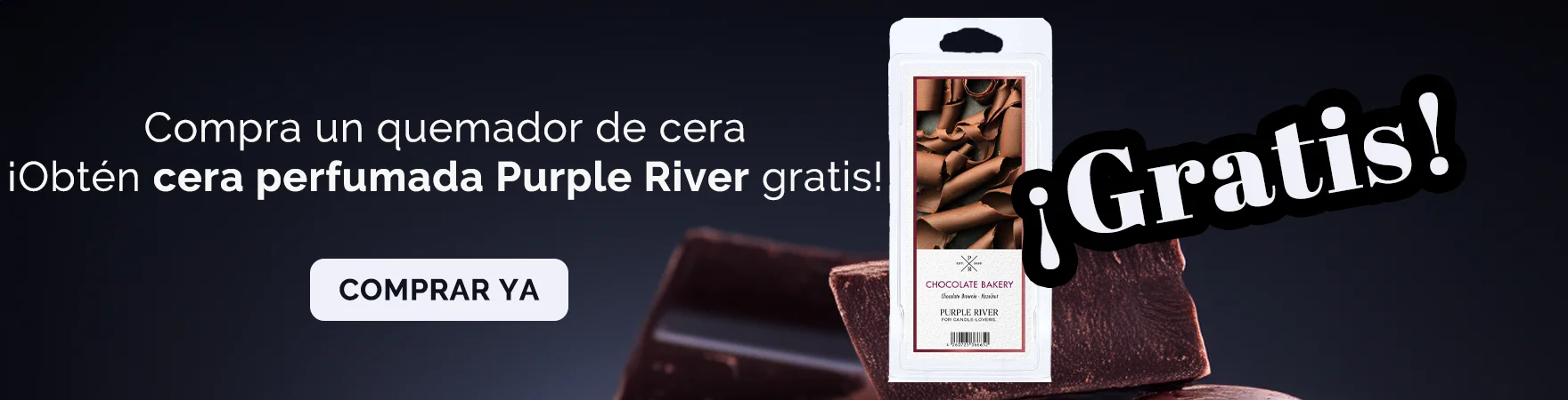 ¡Con la compra de cualquier quemador de cera, recibirás cera Chocolate Bakery gratis!