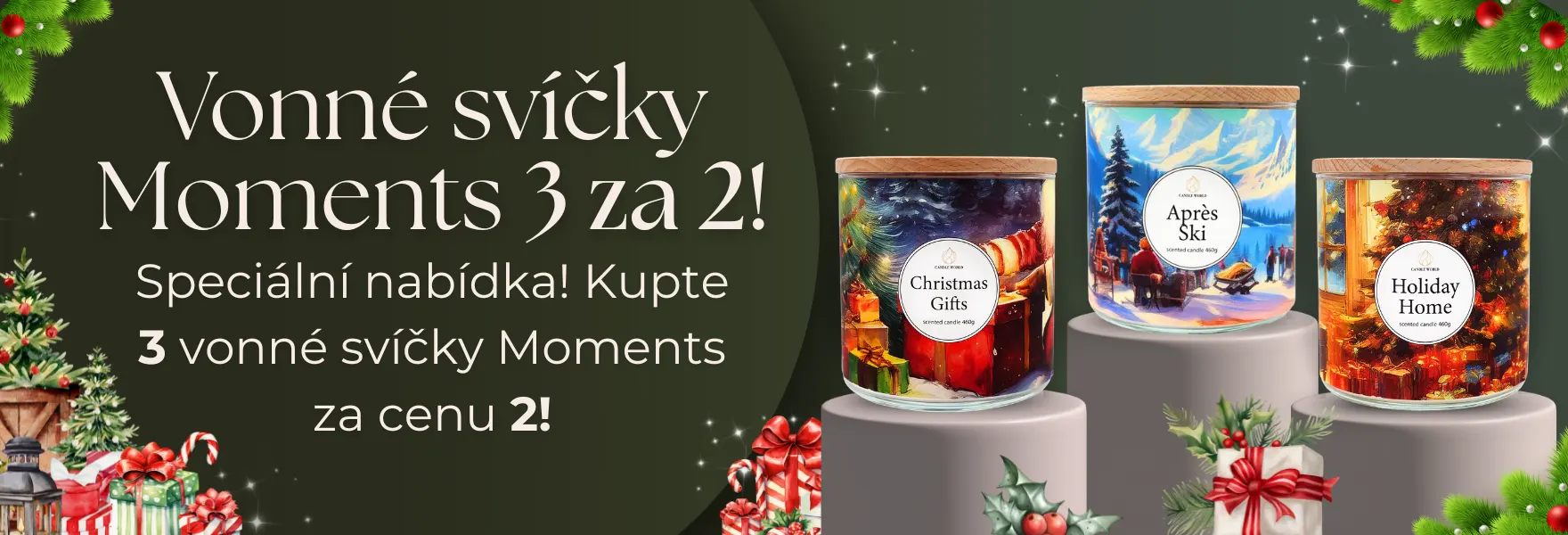 Sójové svíčky z kolekce Moments 3 za cenu 2!