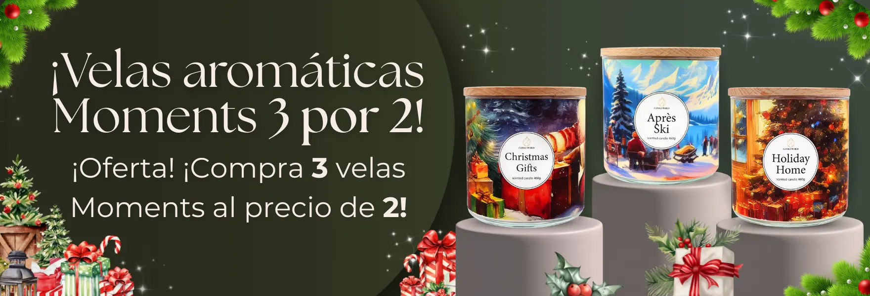 ¡Velas de soja de la colección Moments 3 al precio de 2!