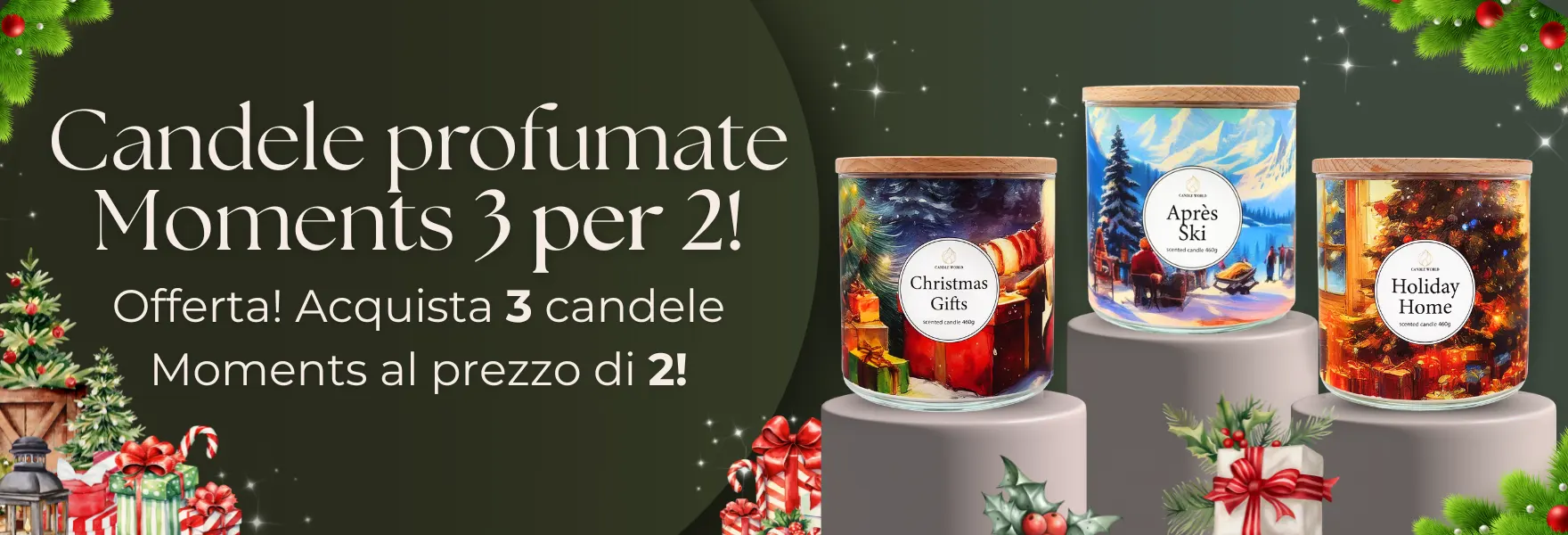 Candele di soia della collezione Moments 3 al prezzo di 2!