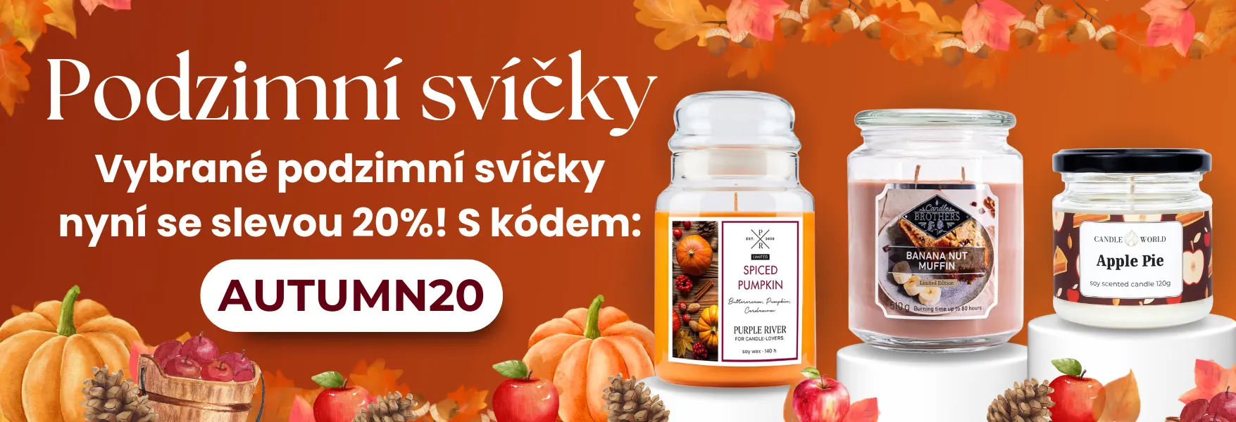 Promoce na přivítání podzimu v Candle World! -20 % na vonné svíčky