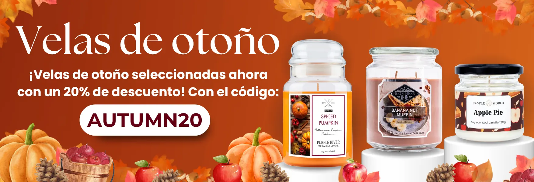 ¡Promoción de bienvenida al otoño en Candle World! -20% en velas aromáticas