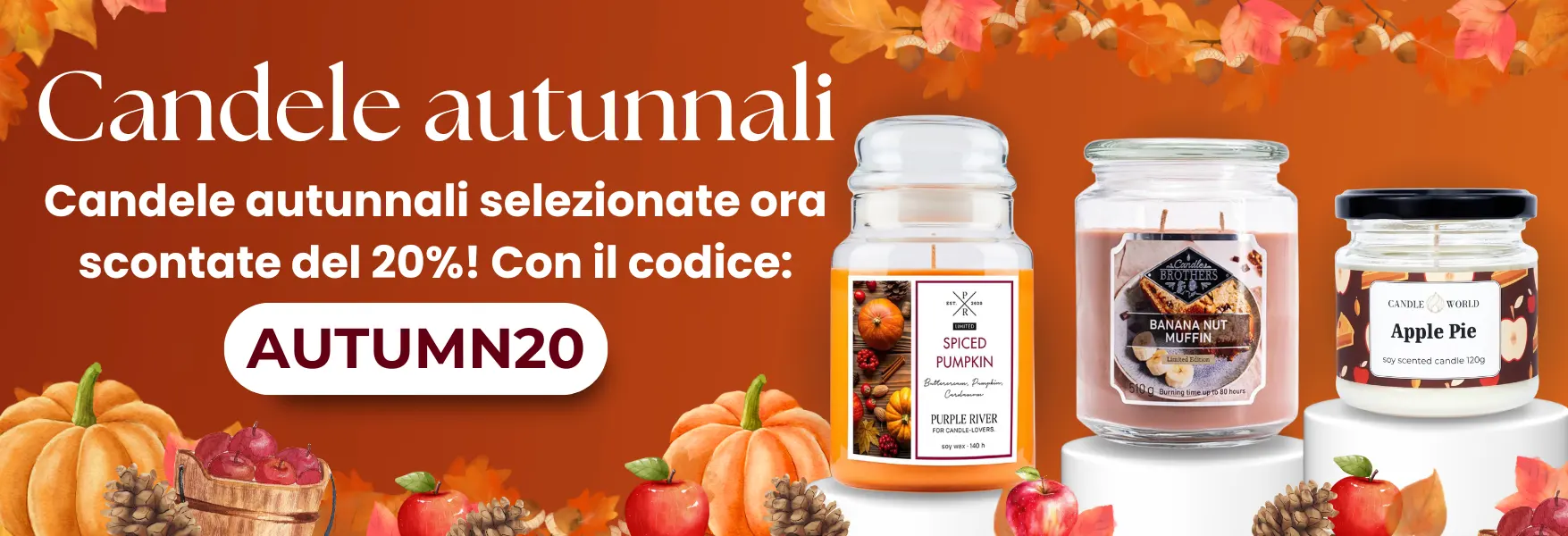 Promozione di benvenuto all’autunno da Candle World! -20% su candele profumate