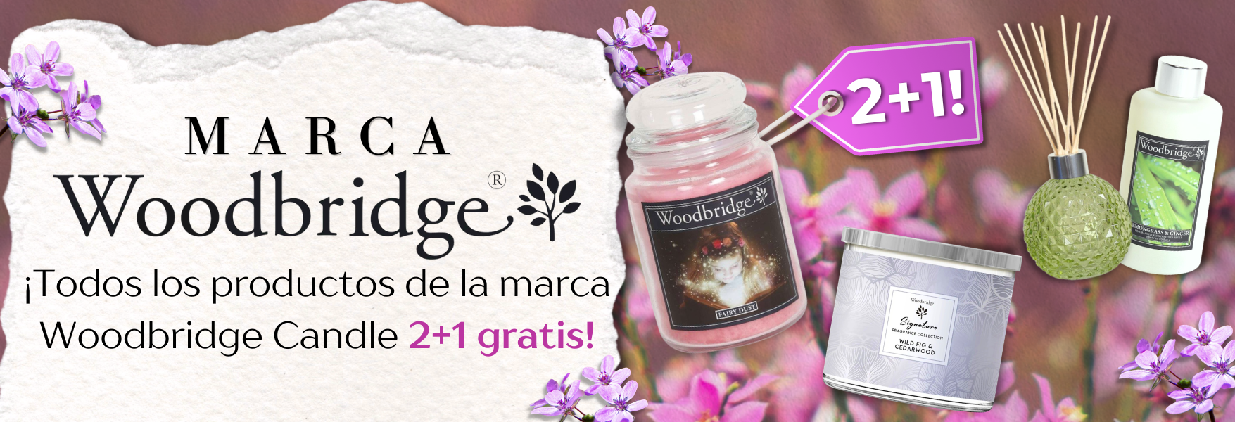 Promoción Woodbridge Candle 2+1 gratis!