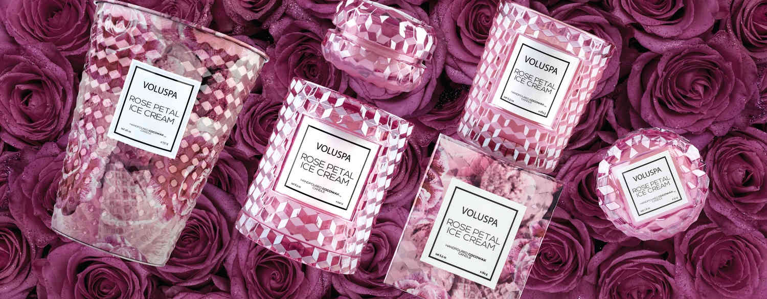 Scented candles Voluspa - Rose Petal Ice Cream luksusowe zapachy do domu