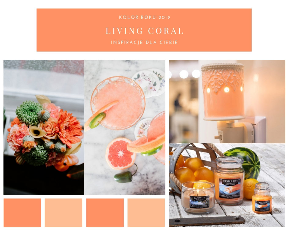 Kolor roku 2019 moodboard inspiracje pinterest tablica living coral