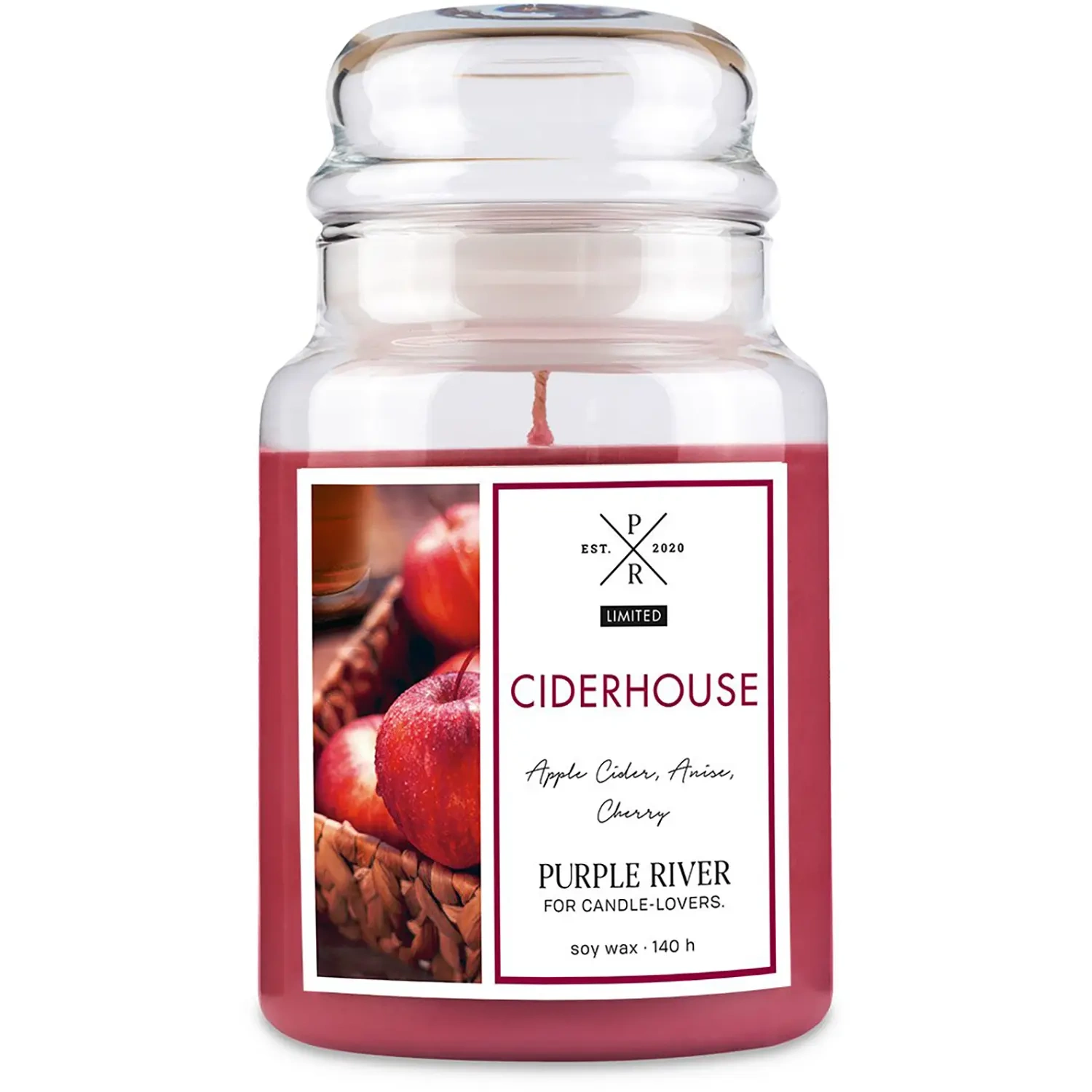 Ciderhouse Vela perfumada de soja para el otoño Purple River