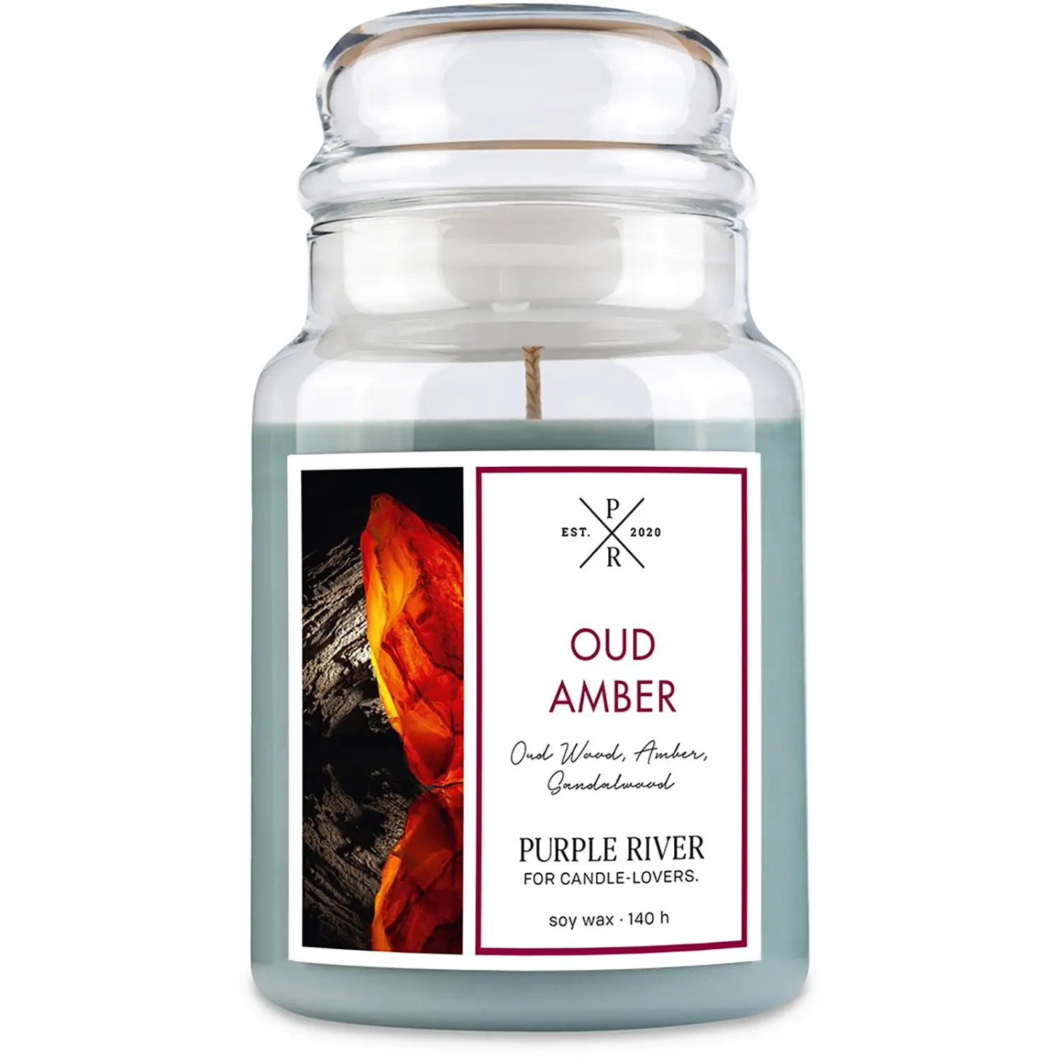 Oud Amber Purple River Vela de soja ideal para las noches de otoño