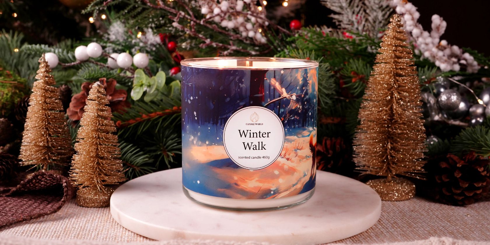 Duża świeca zapachowa w szkle Winter Walk Candle World