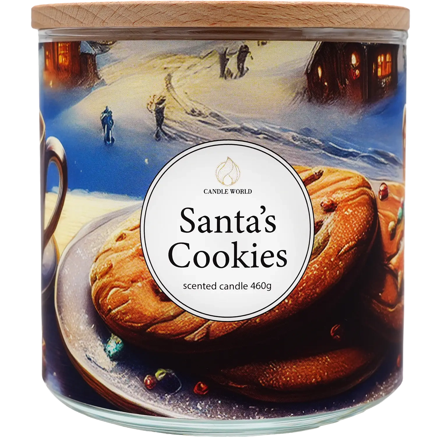 Bougie parfumée grand format Candle World Santa's Cookies, 3 mèches